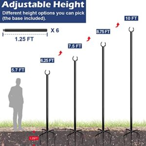 Eazielife 10FT String Light Poles for Outdoor, Heavy Duty Metal Lighting Stand Pole for Garden Lawn Backyard Patio Holiday Wedding Party Decorations 2 Pack