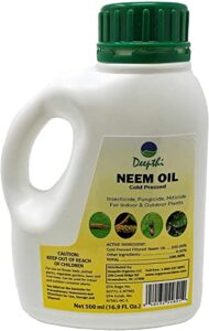 deepthi pure neem oil for plants – concentrated – cold pressed – spray for indoor outdoor garden – 100% neem oil – natural insecticide – controls mildew – 16.9 fluid oz (500 ml)