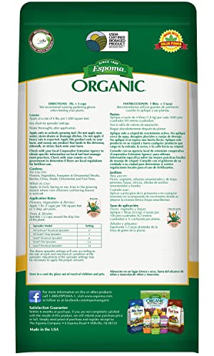 Espoma Organic Iron-Tone 3-0-3 Organic Fertilizer and Plant Food to Help Correct Iron Deficiency (Chlorosis). 5 lb. Bag. Turns Yellow to Green, Non Staining Iron - 3 Pack