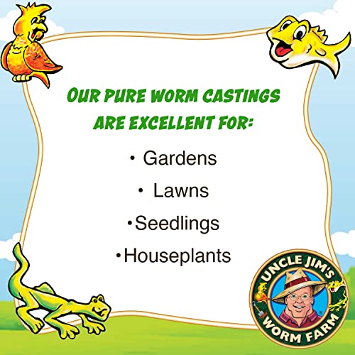 Uncle Jim's Worm Farm Black Gold Worm Castings Compost Fertilizer for Garden Soil | Red Wriggler Earthworm Casting Organic Fertilizer for Plants | Nutrient Rich Fertilizer Solutions | 4 lbs