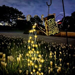 Solar Watering Can with Cascading Lights - Large Waterfall Lights Garden Decor, Owl Shape Solar Hanging Lantern Outdoor Waterproof , 96 LEDs String Light Flashing for Patio,Lawn,Garden,Pathway