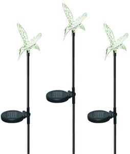solaration™ black pole solar garden decor hummingbird stake lights; 3 packs in 1