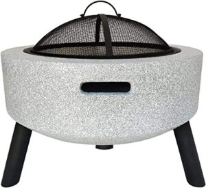 leayan garden fire pit portable grill barbecue rack outdoor fire pits fire bowl, magnesia barbecue grill, for outdoor garden fire pit heating/barbecuing, garden terrace for camping backyard, white