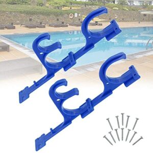 qus pool pole hanger leaf rakes vacuum hose with screw blue tools purpose multi plastic skimmers holder brushes outdoor garden