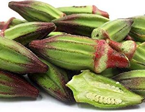 Hill Country Red Okra Seeds for Planting, 100+ Heirloom Seeds Per Packet, (Isla's Garden Seeds), Non GMO Seeds, Botanical Name: Abelmoschus esculentus, Great Home Garden Gift