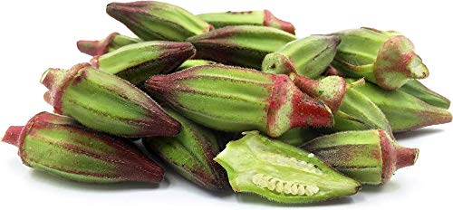 Hill Country Red Okra Seeds for Planting, 100+ Heirloom Seeds Per Packet, (Isla's Garden Seeds), Non GMO Seeds, Botanical Name: Abelmoschus esculentus, Great Home Garden Gift