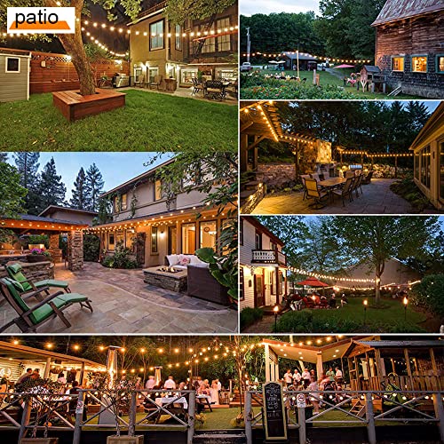 Outdoor String Lights LED 100FT - G40 Dimmable Globe Patio String Lights with 52 Shatterproof Plastic Bulbs - Waterproof Connectable Hanging Light String Lights for Backyard Bistro Cafe Garden Outside