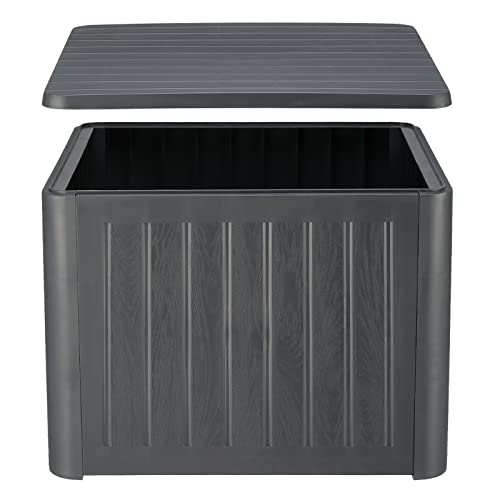 UDeuxff Garden Storage Box,Resin Deck,Indoor and Outdoor Garden Plastic Storage Deck Box Chest Tools Cushions Toys Seat for Patio Cushions and Gardening Tools,Waterproof (Gray,36 Gal)