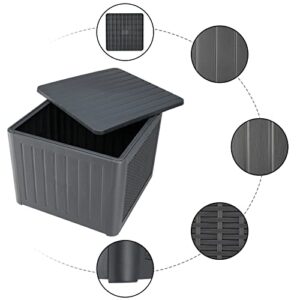 UDeuxff Garden Storage Box,Resin Deck,Indoor and Outdoor Garden Plastic Storage Deck Box Chest Tools Cushions Toys Seat for Patio Cushions and Gardening Tools,Waterproof (Gray,36 Gal)