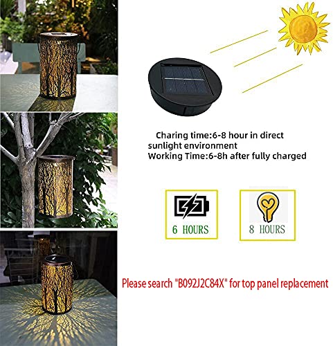 Gifts for Women, Kwaiffeo Solar Lanterns for Garden Patio Yard Decor, Retro Solar Table Lights with 4 Solar Top Panels, Birthday Gifts for Women, Gifts for Mom Grandma Teacher, 2 Pack