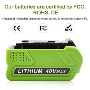 2 Pack - 40V 6.0Ah Lithium-Ion Battery Replacement for GreenWorks Tools
