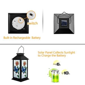 Solar Lanterns Outdoor Hanging Solar Lights Decorative for Garden Patio Porch and Tabletop Decorations. (Butterfly)