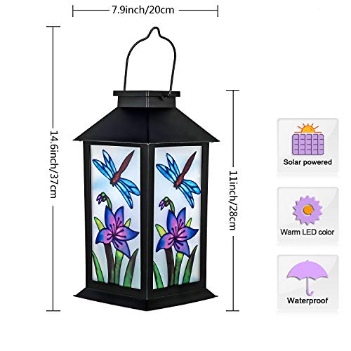 Solar Lanterns Outdoor Hanging Solar Lights Decorative for Garden Patio Porch and Tabletop Decorations. (Butterfly)