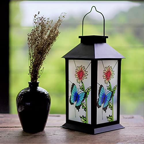 Solar Lanterns Outdoor Hanging Solar Lights Decorative for Garden Patio Porch and Tabletop Decorations. (Butterfly)