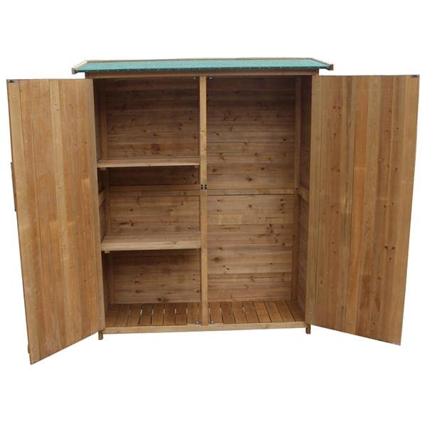 140 x 50 x 162 cm L x W x H Patio Storage Shed Fir Wood Easy to Build Storage Shed Kit-Perfect to Store Patio Furniture, Garden Tools Bike Accessories