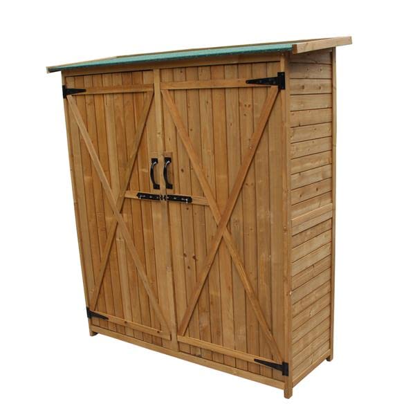 140 x 50 x 162 cm L x W x H Patio Storage Shed Fir Wood Easy to Build Storage Shed Kit-Perfect to Store Patio Furniture, Garden Tools Bike Accessories