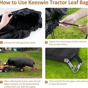 Protoiya Lawn Tractor Leaf Bag Wear-Resistant Oversized, Garden Leaf Bag, 420D Oxford Cloth Wear-Resistant Lawn Mower Grass Catcher Bag for All Lawn Mower Tractor 80 × 51 Inch