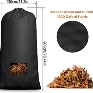 Protoiya Lawn Tractor Leaf Bag Wear-Resistant Oversized, Garden Leaf Bag, 420D Oxford Cloth Wear-Resistant Lawn Mower Grass Catcher Bag for All Lawn Mower Tractor 80 × 51 Inch