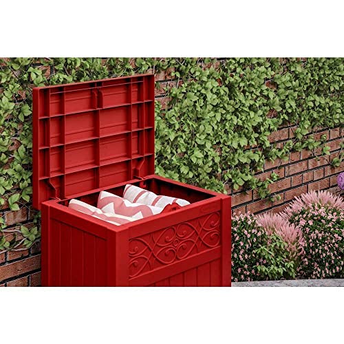 ALIDAM Deck Box Storage Box 22 Gal. Resin Deck Box Small Outdoor Storage Container Garden Patio Box Patio Deck multi colored