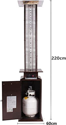 YAOJIA Outdoor heaters for Patio Square Gas Heater W/Wheels, 13KW Outdoor Propane Liquefied Gas Heaters, Household Commercial Quartz Tube Heater, Garden Heat Lamp Stove