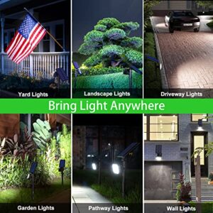 JSOT Solar Spot Lights Outdoor, 700 Lumen Solar Lights Outdoor Waterproof, Solar Powered Spotlight Landscape Lighting for Outside House Garden Yard Backyard Driveway Tree (Cool Light, 4 Pack)