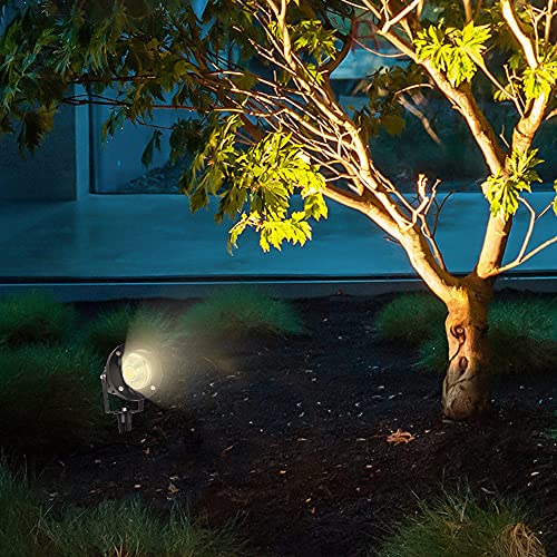 ELEGLO 18W Low Voltage Landscape Lighting LED Spotlight Outdoor 12V~24V AC/DC Waterproof Landscape Lights Spot Lights for Yard with Spiked Stake Warm White Flag Light Garden Decorative Lamp (2 Pack)