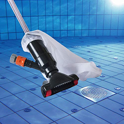 Poocuum Portable Pool Vacuum Jet Handheld Pool Leaf Vacuum with 5-Section Pole and Filter Bag, Pool Vacuum Brush for Above Ground Pool Inground Pool Spa Pond Hot Tub(No Garden Hose Included)
