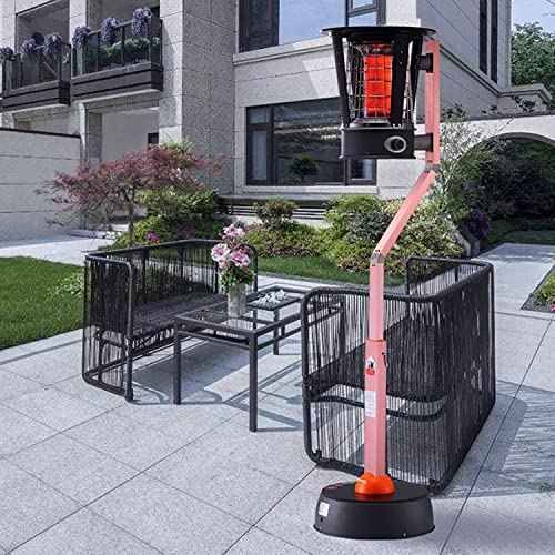 YAOJIA Outdoor Heaters Outdoor/Indoor Patio Heater, Commercial Propane Gas Heater, Freestanding Infrared Heater with Height Adjustable, Garden Heating Lamp