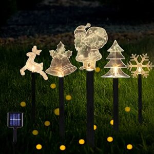 pltcat yard decoration stake lights outdoor, waterproof garden lights with 2-lighting modes, solar lights for pathway, lawn, yard decor (mixed)