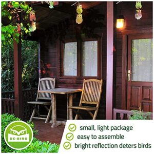 DE-BIRD Reflective Bird Repellent Scare Owl - Attractive Decoy Will Keep Woodpecker & Other Birds Away from Property - 8 Pack