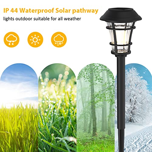 Solar Pathway Lights Outdoor Waterproof 12 Pack,Supper Bright Up to 12 Hrs Dusk to Dawn Garden Lights Solar Powered Auto On/Off,LED Landscape Lighting Decorative for Yard Walkway Driveway Patio Lawn