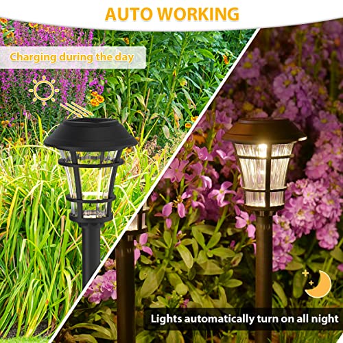 Solar Pathway Lights Outdoor Waterproof 12 Pack,Supper Bright Up to 12 Hrs Dusk to Dawn Garden Lights Solar Powered Auto On/Off,LED Landscape Lighting Decorative for Yard Walkway Driveway Patio Lawn