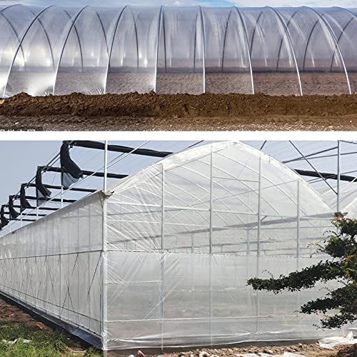 Doniks Clear Greenhouse Film Plastic Sheeting 6 Mil Thickness,Greenhouse Cover Polyethylene Plastic,5 Year UV Resistant Film Hoop Green12 x25ft,for Gardening, Farming, Agriculture, Garden