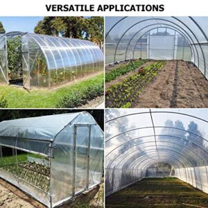 Doniks Clear Greenhouse Film Plastic Sheeting 6 Mil Thickness,Greenhouse Cover Polyethylene Plastic,5 Year UV Resistant Film Hoop Green12 x25ft,for Gardening, Farming, Agriculture, Garden