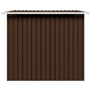 INLIFE Garden Shed with Sliding Doors Galvanized Steel Metal Storage Shed Outdoor Tool Storage Shed for Garden,Patio,Backyard Tools and Accessories Brown 74.8"x48.8"x71.3"