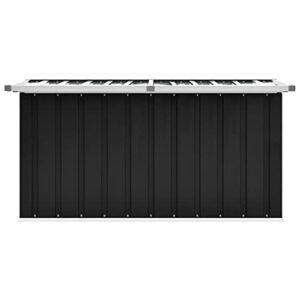 YEZIYIYFOB 148.6 gal Outdoor Garden Storage Deck Box Metal Steel Patio Storage Chest Container Storage Organizer Cabinet for Patio, Lawn, Backyard, Outdoor Anthracite + 50.8"x26.4"x25.6"