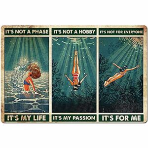 snowsun metal sign its my passion swimming pool funny retro vintage aluminum sign for home garden coffee wall decor 8×12 inch