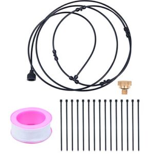 ounona 1 set 12 nozzles black nozzle line mister misting inch cooling spray sprinkler canopy mist ring ties inches water garden kit greenhouse indoor porch pool fan deck outdoor