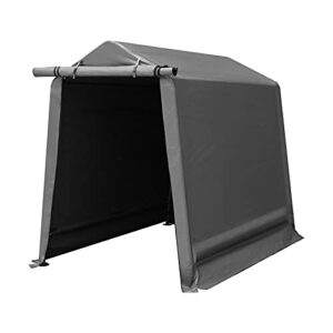 portable shed, 6 x 8 ft storage shed, portable garage suitable for storing motorcycles bicycles & garden tools, waterproof and uv protection carport with rolled up zipper door, gray