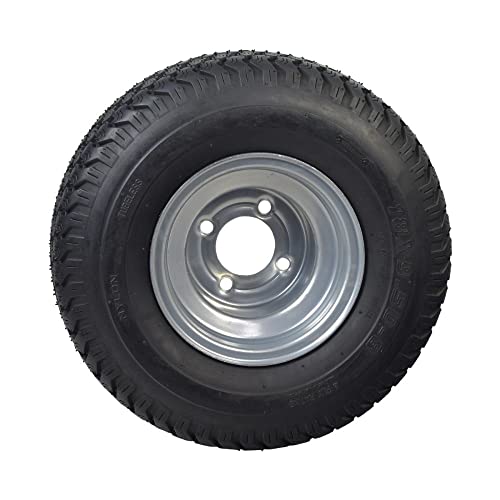 AlveyTech 18x9.50-8 (18/950-8) Go-Kart, Lawn & Garden Cart, and Trailer Wheel Assembly with 4"x4" Mounting Hole Spacing