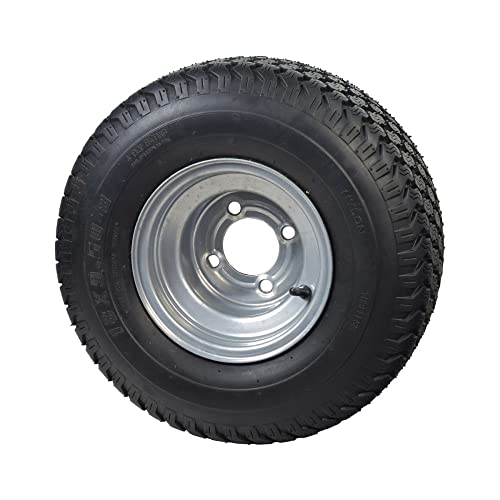AlveyTech 18x9.50-8 (18/950-8) Go-Kart, Lawn & Garden Cart, and Trailer Wheel Assembly with 4"x4" Mounting Hole Spacing