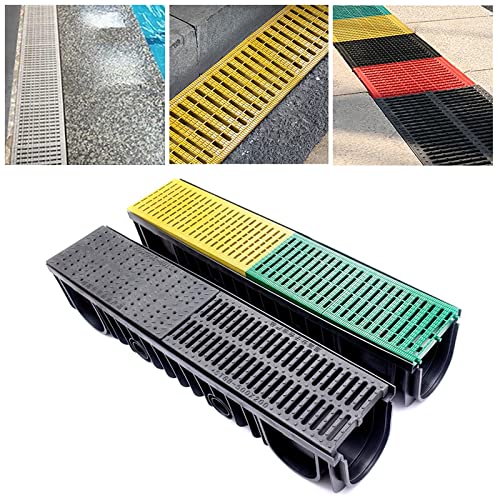 ZHAIHUA Drain Strainers,Resin Plastic Strainers,Plastic Grate,Speed Channel Grate,Sewer Cover Grates,Drain Sewer Cover,Plate Grid Rainwater Grate Rectangular Well Cover,Trench Drain System, Garden