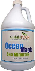 ocean magic sea mineral fertilizer by gs plant foods(1 gallon) – soil mineral health improvement liquid concentrate – sea minerals for lawn and turf, gardens & house plants