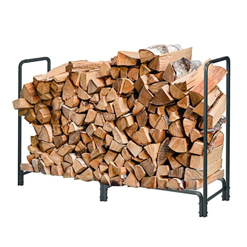 DOEWORKS 5ft Firewood Rack with Log Tote Bag, Firewood Rack Outdoor,Wood Log Rack for Patio Deck (Capacity 400 lbs)