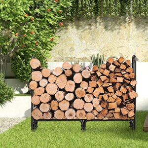 DOEWORKS 5ft Firewood Rack with Log Tote Bag, Firewood Rack Outdoor,Wood Log Rack for Patio Deck (Capacity 400 lbs)