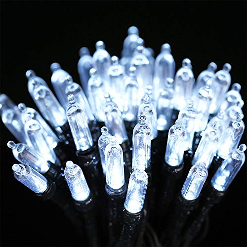 Joomer Battery Christmas Lights, 33ft 100LED Battery Operated Mini String Lights 8 Lighting Modes Timer Waterproof for Home, Garden, Party, Holiday, Christmas Trees Decoration (White)