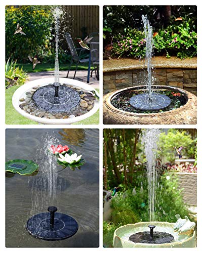 3W Solar Fountain Water Pump for Bird Bath,Portable Submersible Free Standing Solar Outdoor Submersible Fountain Water Pumps Kit for Bird Bath Small Pond and Patio Garden Decoration