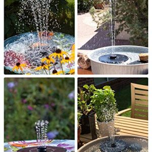 3W Solar Fountain Water Pump for Bird Bath,Portable Submersible Free Standing Solar Outdoor Submersible Fountain Water Pumps Kit for Bird Bath Small Pond and Patio Garden Decoration