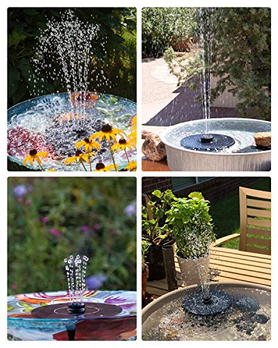 3W Solar Fountain Water Pump for Bird Bath,Portable Submersible Free Standing Solar Outdoor Submersible Fountain Water Pumps Kit for Bird Bath Small Pond and Patio Garden Decoration