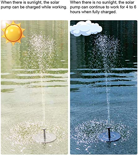 3W Solar Fountain Water Pump for Bird Bath,Portable Submersible Free Standing Solar Outdoor Submersible Fountain Water Pumps Kit for Bird Bath Small Pond and Patio Garden Decoration